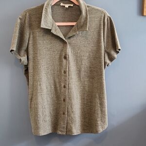 Casual Olive Green Button Down Shirt